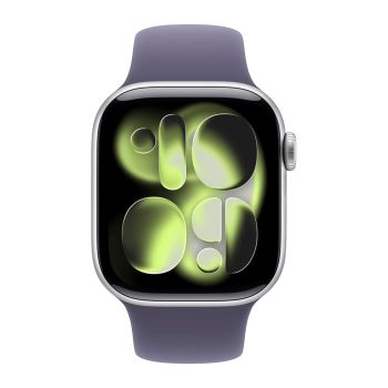 Apple Watch Series 11, 42 mm, Silver Aluminum Purple Fog Sport Band M/L